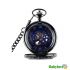 ﻿Đồng hồ quả quýt bỏ túi LYMFHCH Steampunk Blue Hands Scale Mechanical Skeleton CSB1012