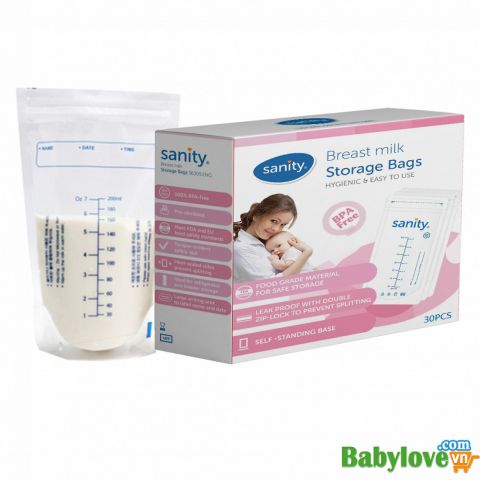 Hộp 30 túi trữ sữa Sanity - Hàng chính hãng Đức
