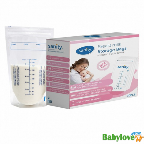 Combo 3 hộp túi trữ sữa Sanity - Đức 210ml