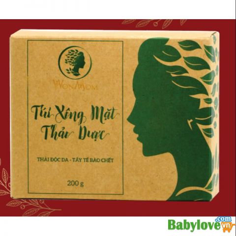 Túi Xông Mặt Thảo Dược Wonmom - Thải Độc Da , Tẩy Tế Bào Chết 200gr (1 hộp)