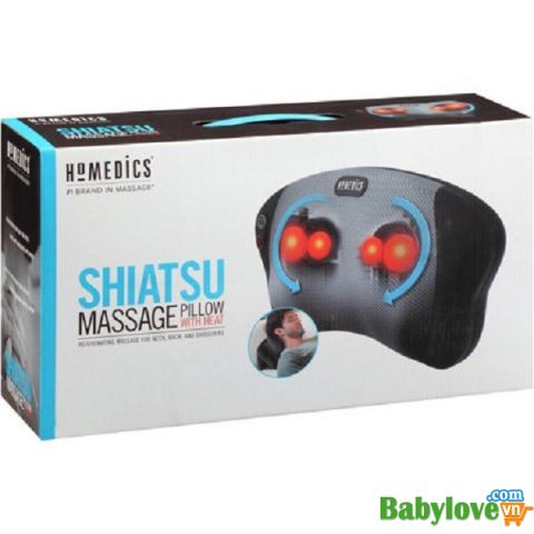 Gối Massage Công Nghệ Shiatsu Kèm Nhiệt HoMedics SP-6H-EU Mô Phỏng Massage Bằng Ngón Tay, Giảm Đau Hiệu Quả