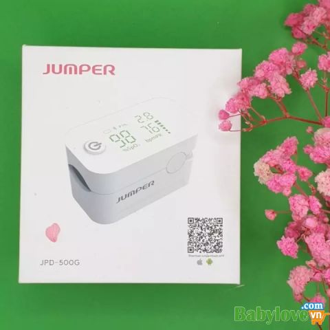Máy đo nồng độ oxy máu và nhịp tim, chỉ số PI Jumper JPD-500G Kết nối App - Spo2 ( Màu Trắng)