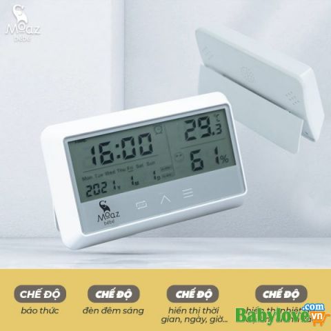 Thiết bị đo độ ẩm và nhiệt độ trong nhà MB-027 Moaz Bebe Hàng chính hãng