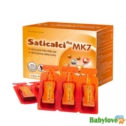 Saticalci plus MK7 - hỗ trợ phát triển chiều cao, phòng ngừa loãng xương cho trẻ từ 1 tuổi trở lên