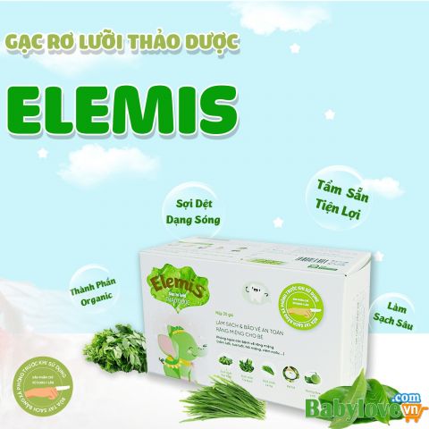 Gạc rơ lưỡi thảo dược Elemis 30 cái - TẶNG 1 hộp tắm bé thảo dược Elemis 5 gói