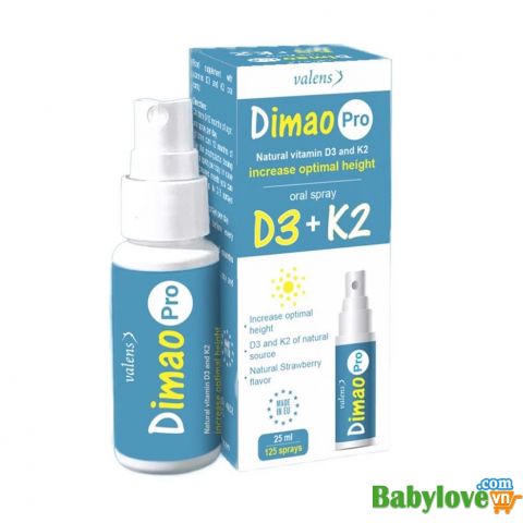 Dimao Pro D3K2 Oral Spray bổ sung vitamin D3 K2 dạng xịt cho trẻ sơ sinh và trẻ nhỏ