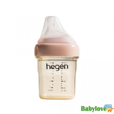 Bình sữa Hegen PPSU 150ml núm từ size S từ 1 – 3 tháng, Pink