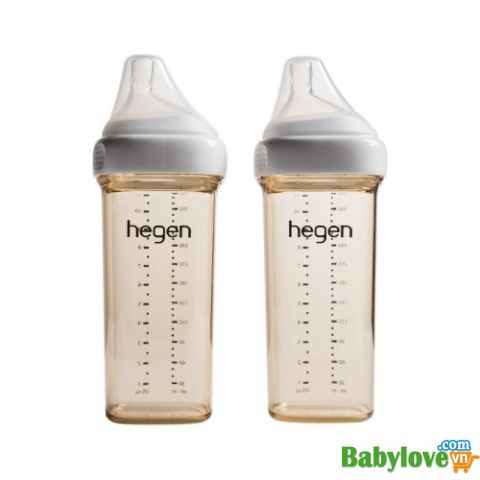 Bộ 2 Bình sữa Hegen PPSU 330ml núm ti size L trên 6 tháng
