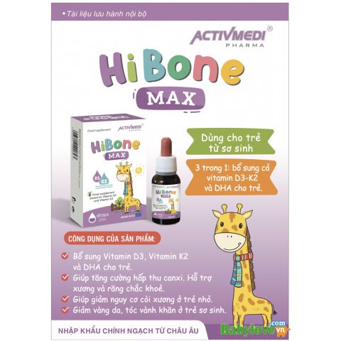 Vitamin D3+K2 HiBon Tăng Cường Hấp Thu Canxi Cho Bé lọ 10ml Nhập Khẩu Chính Hãng date mới nhất