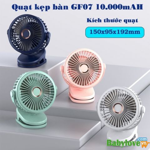 QUẠT KẸP TÍCH ĐIỆN MINI CHIBÉ - Quạt kẹp xe đẩy cho bé siêu mát xoay 720 độ pin trâu 6000 mAh