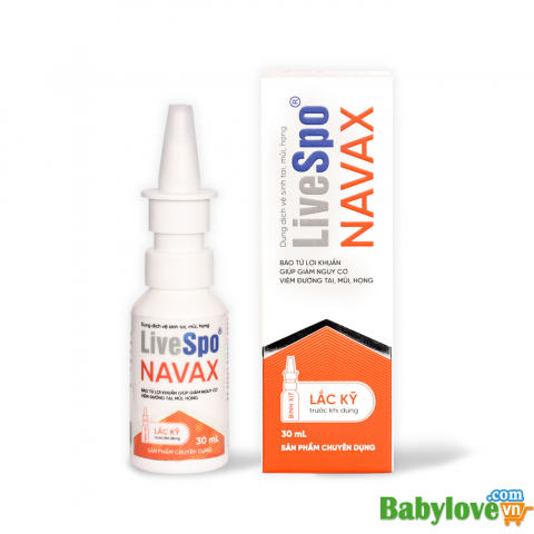 LiveSpo NAVAX - Bào Tử Lợi Khuẩn Dạng Xịt Giúp Giảm Nguy Cơ Viêm Đường Tai, Mũi, Họng - Bình xịt nhựa