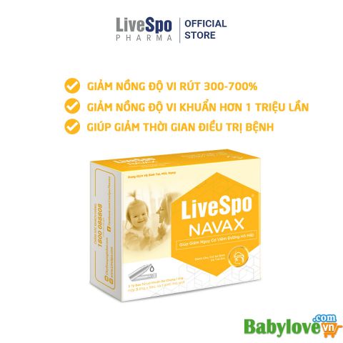 LiveSpo NAVAX Sơ Sinh - Bào tử lợi khuẩn giúp giảm nguy cơ viêm đường hô hấp