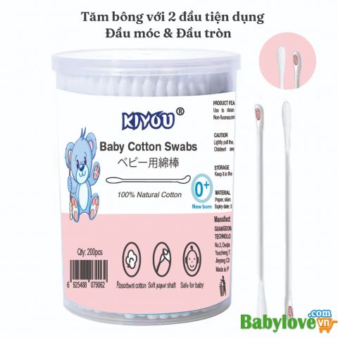 Tăm bông sơ sinh A315 Kiyou Hồng