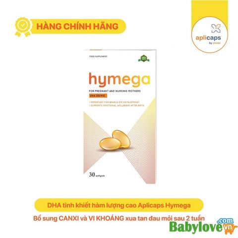 Viên uống bổ sung DHA hàm lượng cao tinh khiết, EPA, vitamin E Aplicaps Hymega hộp 30 viên