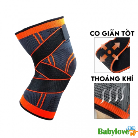 Băng gối thể thao đá bóng LITON có dây quấn chịu lực chống trấn thương dây chằng đầu gối, bó gối tập luyện bóng chuyền