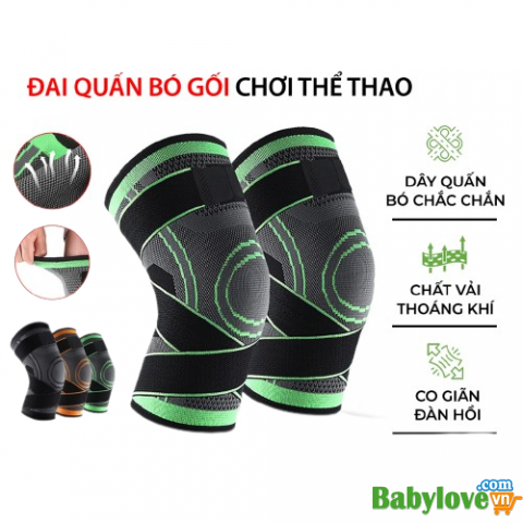 Đai Quấn Bảo Vệ Đầu Gối, Bó Gối Thoáng Khí, Đai Bảo Vệ Khớp Gối, Chơi Thể Thao, Vận Động