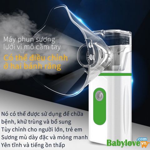 Máy Xông Mũi Họng Mini Cầm Tay Không Gây Tiếng Ồn Bằng PVC Chất Lượng Dành Cho Trẻ Em Và Người Lớn NBWHQ