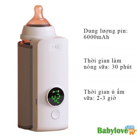 Máy hâm sữa mini không dây , máy ủ sữa cầm tay, hâm nóng sữa cho bé