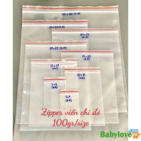 100gr túi zip chỉ đỏc nhiều size tiện lợi giá rẻ