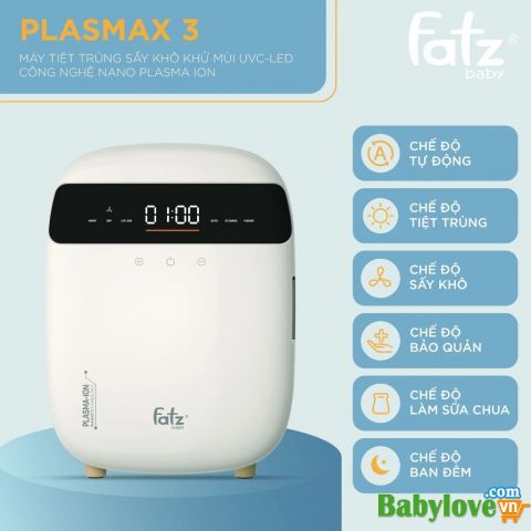 Máy tiệt trùng sấy khô Fatz Baby Plasmax 3 tia UVC-LED Công nghệ Nano Plasma Ion khử mùi FB4792TN