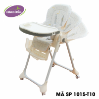 Ghế ngồi ăn cao Mastela MSTL-1015-PUPRIN-T10 màu trắng họa tiết