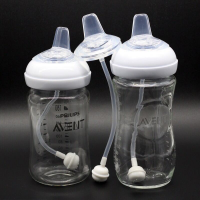 Ống tập hút có van chống sặc thay thế cho bình sữa Avent Natural cổ rộng, hút được mọi tư thế (loại mỏ vịt trẻ 6m+)